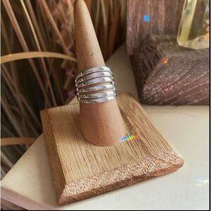 Sterling Silver Multi-Band High-Polish Ring Sizes 7&8